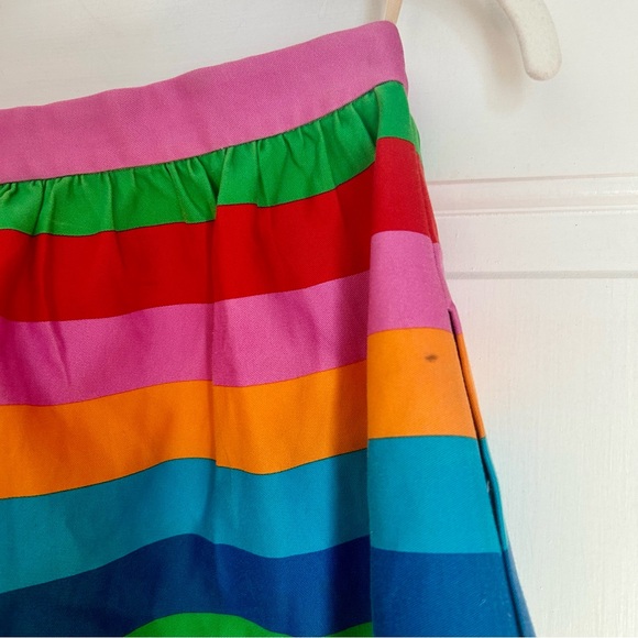 Valentino '1973 Collection' Silk Blend Striped Rainbow Skirt 2015 Resort Size 2 - Picture 5 of 7